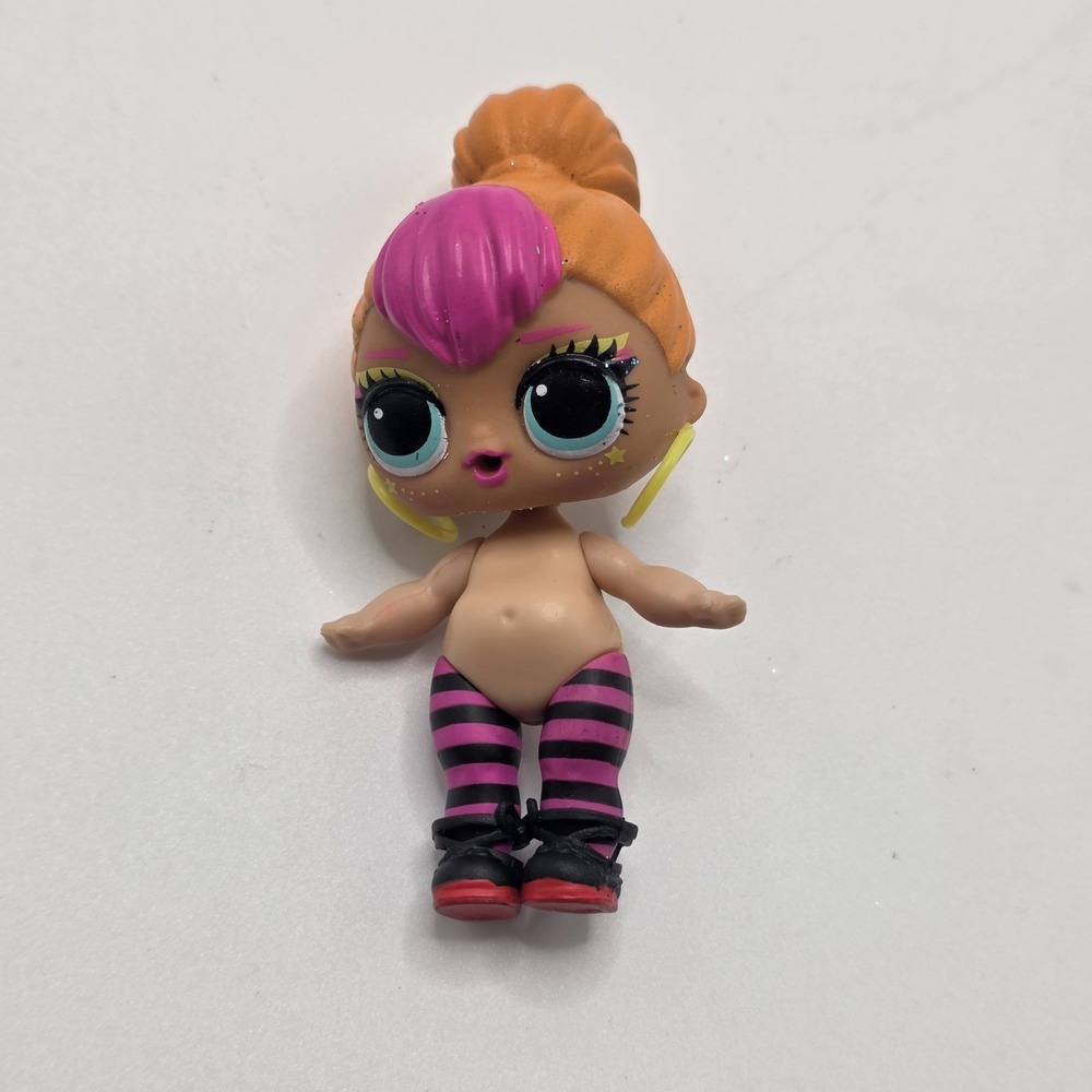 LOL‎ Surprise Doll Orange & Pink Hair Blue Eyes Striped Stockings MGA Figure